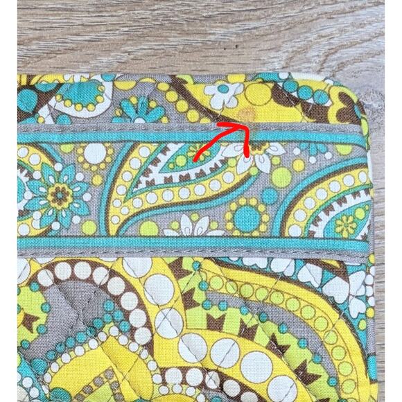 Vera Bradley Lemon Parfait Pair Set Travel ID Coin Purse Wallet + Card Holder - Picture 11 of 11